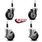 Service Caster 4'' Black Poly Wheel Swivel 7/8'' Expanding Stem Caster Set 2 Brakes, 4PK SCC-EX20S414-PPUB-BLK-2-TLB-2-78 - alternate 5
